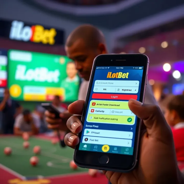 ILOTBET Mobile App Withdrawal Interface User navigating the ILOTBET app withdrawal section on a smartphone
