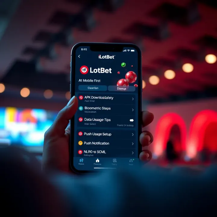 User interface showing Ilotbet app login screen on a smartphone