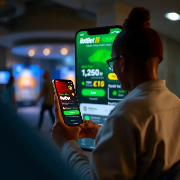 Smartphone showcasing the Ilotbet application with betting options and real-time updates