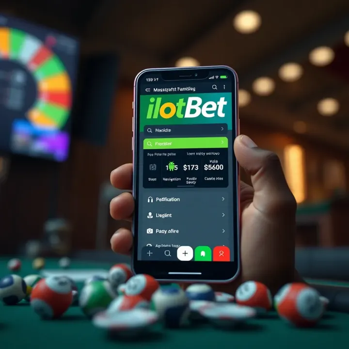 Mobile device displaying the Ilotbet casino games library with colorful game icons