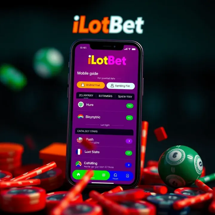 Mobile phone displaying the iLotBet Mobile Lite login screen with a clean and simple user interface