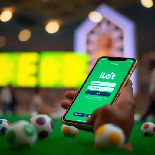 Effective ILotBet Shop Management and Customer Engagement in Nigeria Detailed illustration of a person managing betting slips and digital records inside an ILotBet shop