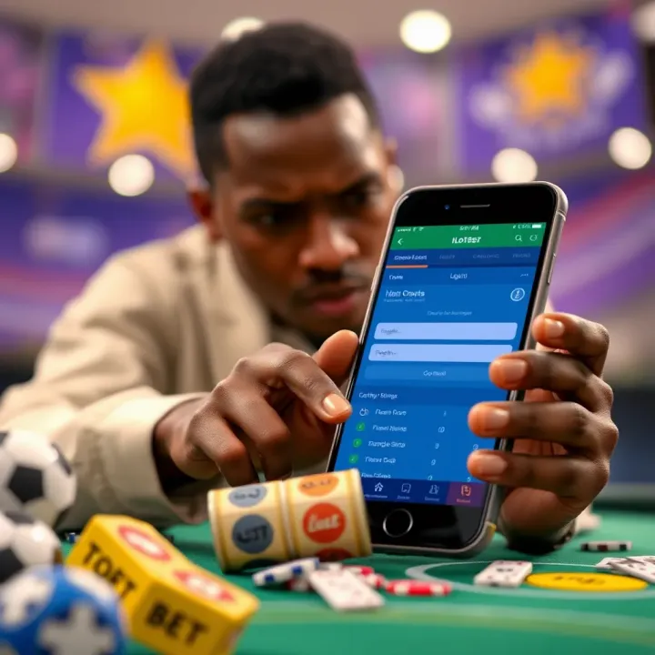 Mobile phone displaying SMS registration screen for ILOTBET in Nigeria