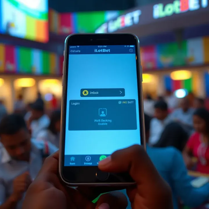 Smartphone displaying iLotBet mobile app interface showing betting options and odds